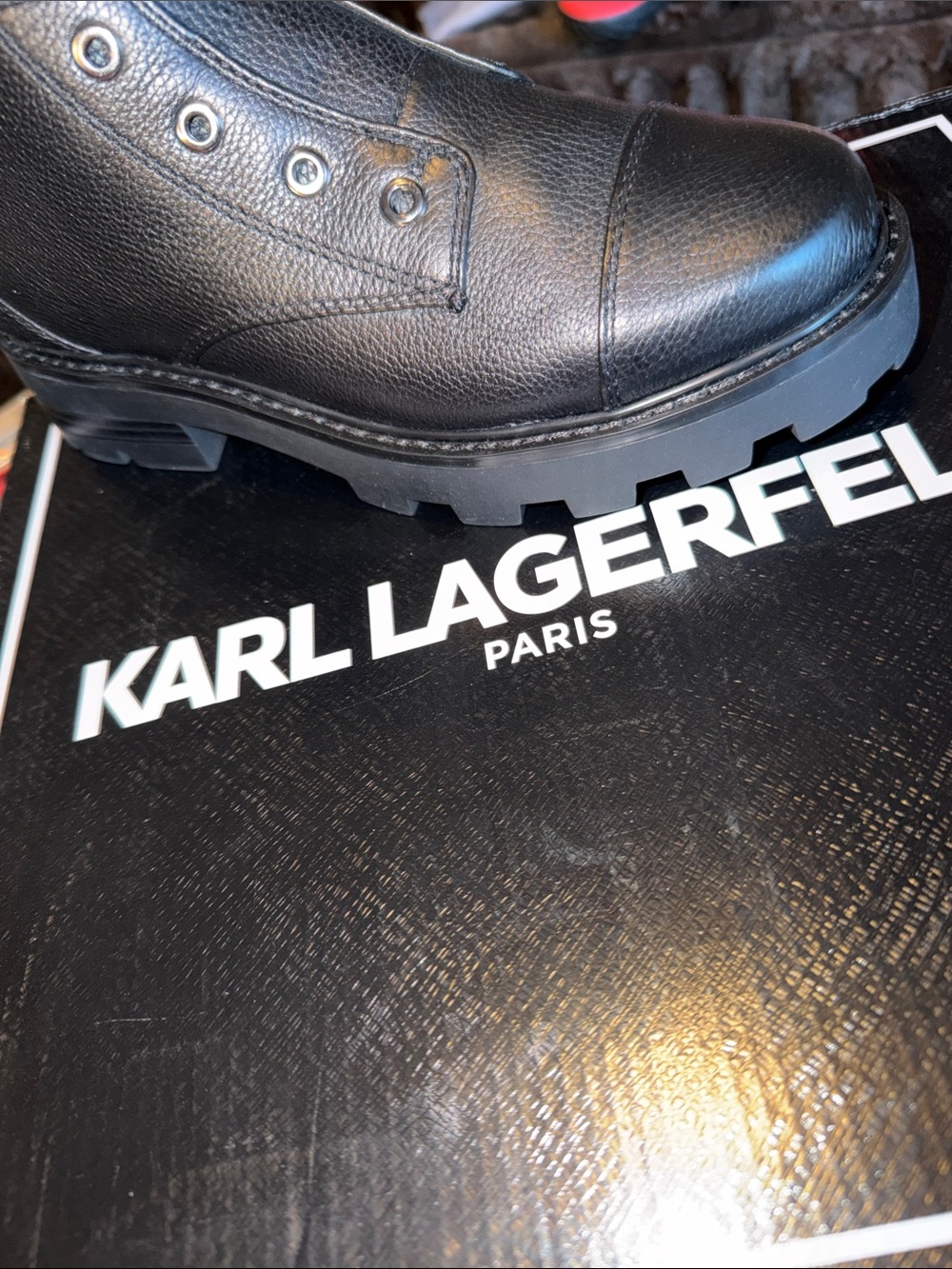 Karl Lagerfeld Paris Women's‎ Maeva Embellished Buckled Zip Booties - Picture 6 of 13